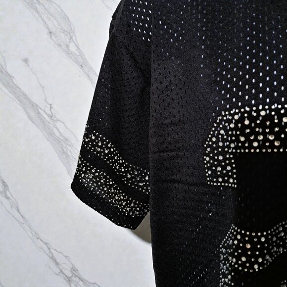 Like an Angel Size 1X, Short Sleeves Black 23 Rhinestone Jersey NWT - Picture 5 of 14